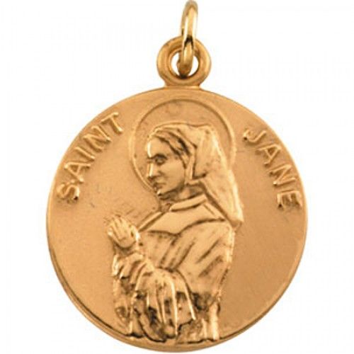 14k Yellow Gold St. Jane Medal Pendant or Charm