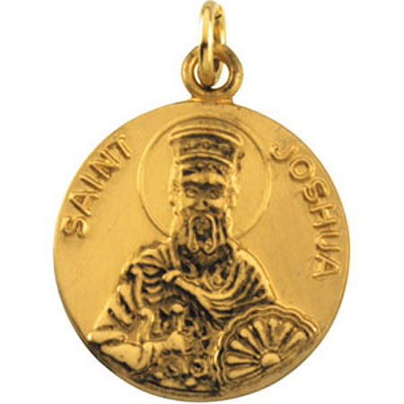 14k Yellow Gold St. Joshua Medal Pendant or Charm