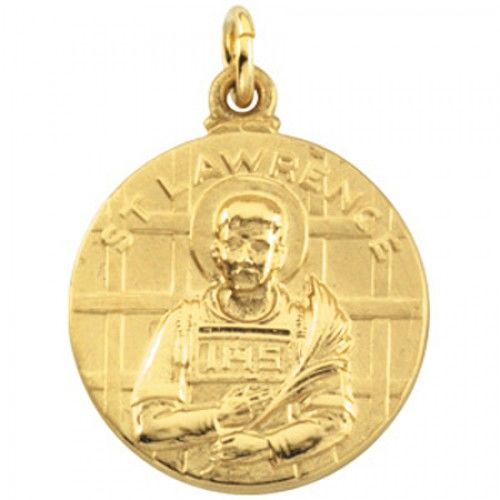14k Yellow Gold St. Lawrence Medal Pendant or Charm