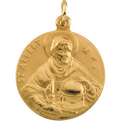 14k Yellow Gold St. Albert Medal Pendant or Charm