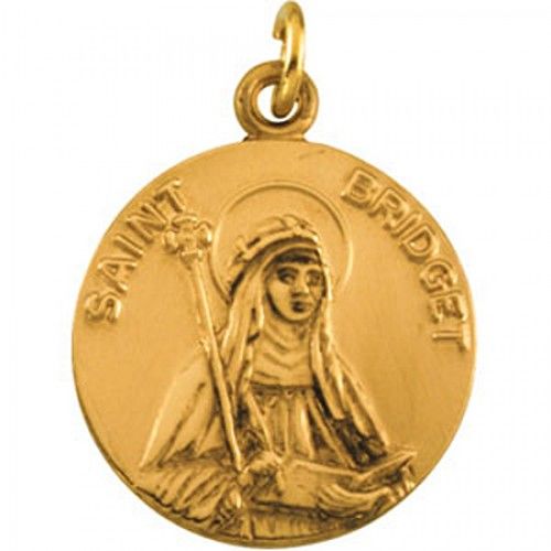14k Yellow Gold St. Bridget Medal Pendant or Charm