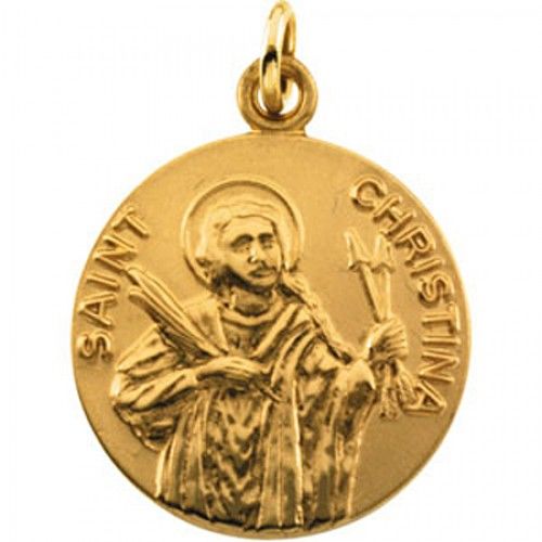 14k Yellow Gold St. Christina Medal Pendant or Charm