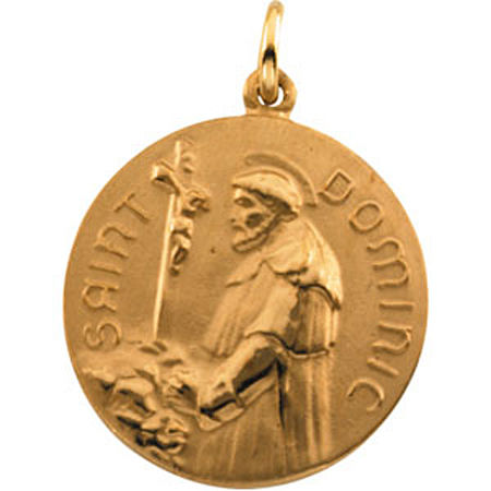14k Yellow Gold St. Dominic Medal Pendant or Charm