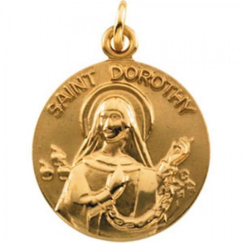 14k Yellow Gold St. Dorothy Medal Pendant or Charm