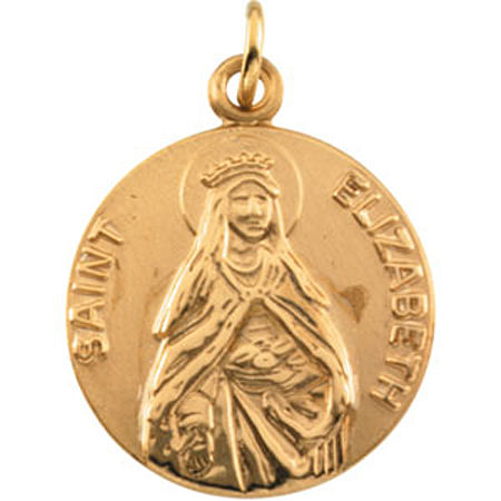14k Yellow Gold St. Elizabeth Medal Pendant or Charm