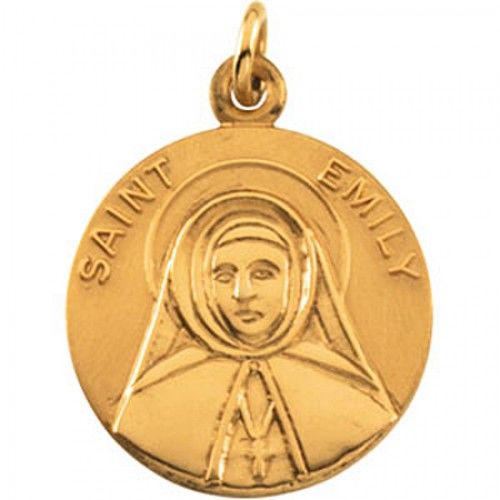 14k Yellow Gold St. Emily Medal Pendant or Charm