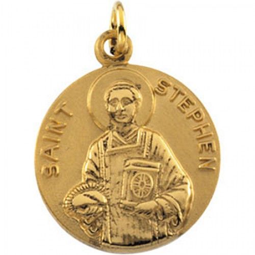 14k Yellow Gold St. Stephen Medal Pendant or Charm