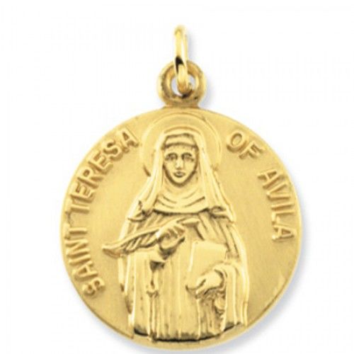 14k Yellow Gold St. Teresa of Avila Medal Pendant or Charm