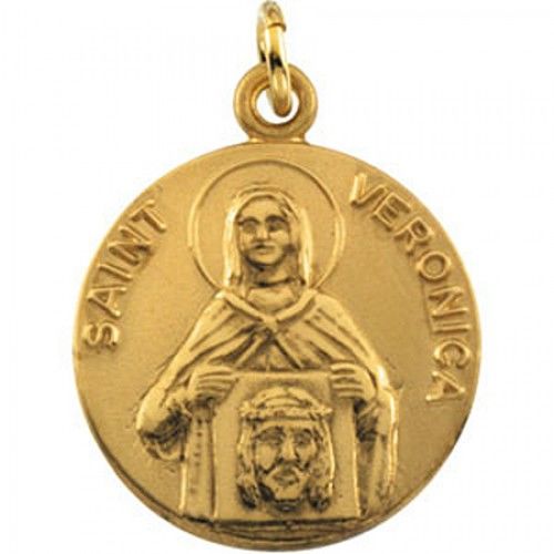 14k Yellow Gold St. Veronica Medal Pendant or Charm