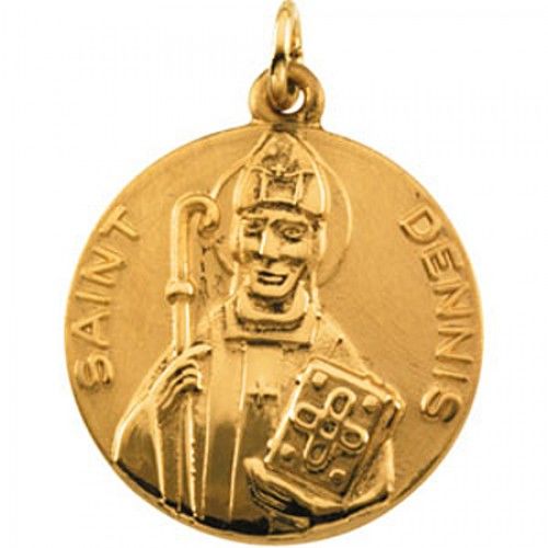 14k Yellow Gold St. Dennis Medal Pendant or Charm