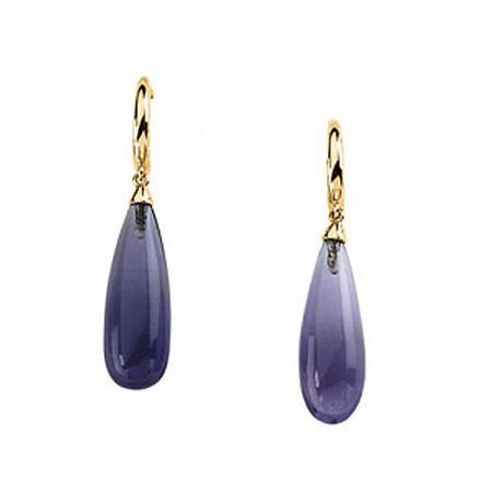 Amethyst Earrings - 14k Yellow Gold - Drop Earrings
