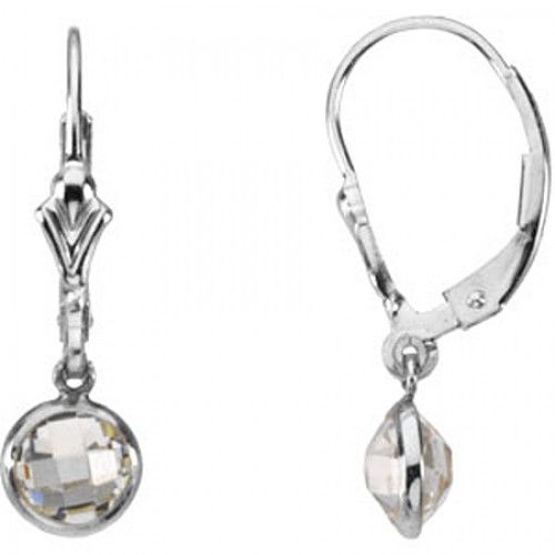 Cubic Zirconia Earrings - Sterling Silver - Dangles