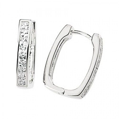 Sterling Silver Cubic Zirconia Hoop Earrings