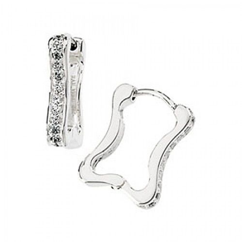 Curvy Sterling Silver Cubic Zirconia Earrings
