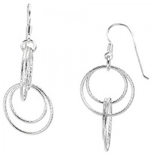Circle Earrings - Sterling Silver - 22 X 22 X 54mm