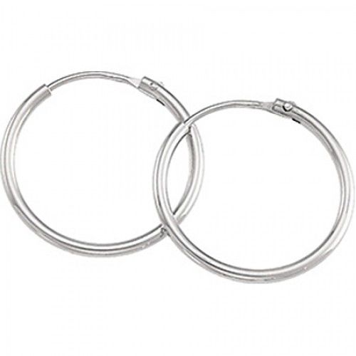 Hoop Earrings - Platinum - 17.5 X 2 X 17.5 Mm