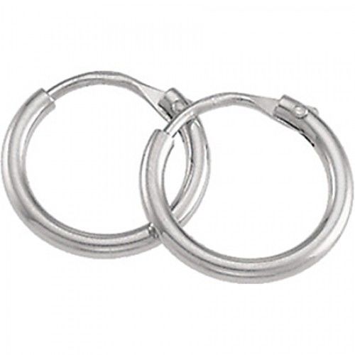 Hoop Earrings - Platinum - 10 X 3 X 10 Mm New