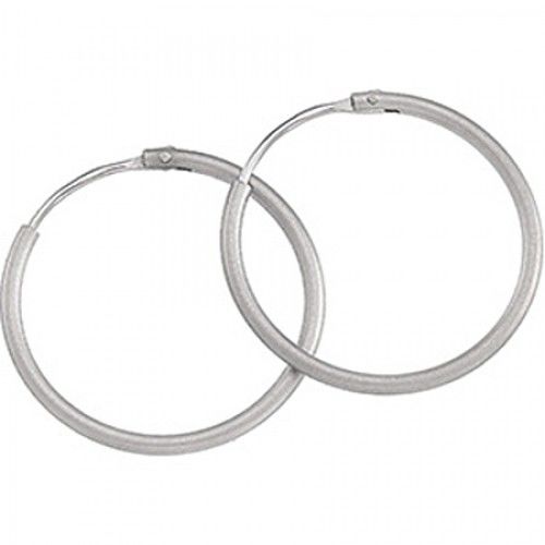 Hoop Earrings - Platinum - 20 X 2 X 20 Mm New