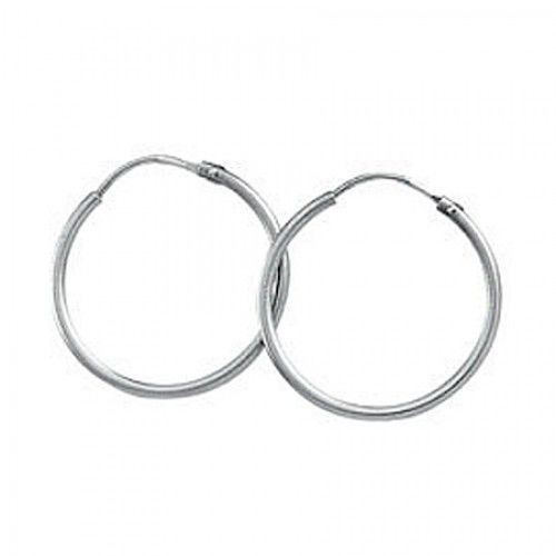Hoop Earrings - Platinum - 10 X 1.25 X 10 Mm New