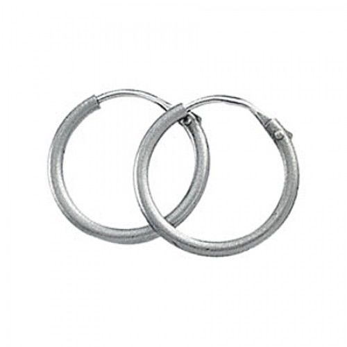 Hoop Earrings - Platinum - 13 X 3 X 13 Mm New