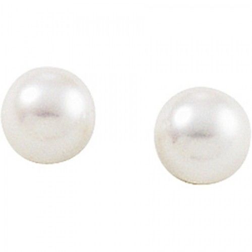 Cultured Pearl Earrings - 7mm - 14k White Gold Studs