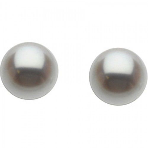 14k White Gold Cultured Pearl Earrings - 6mm
