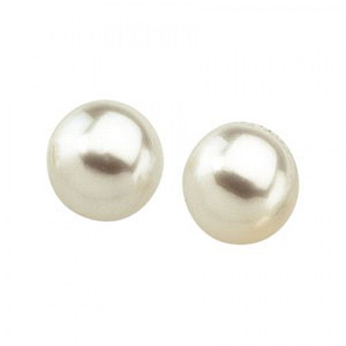 18k Yellow Gold South Sea Cultured Pearl Stud Earrings - 11mm