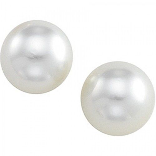 14k Yellow Gold Cultured Pearl Earring Studs - 14mm