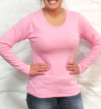 Ladies Pink Long Sleeve Top Case Pack 12