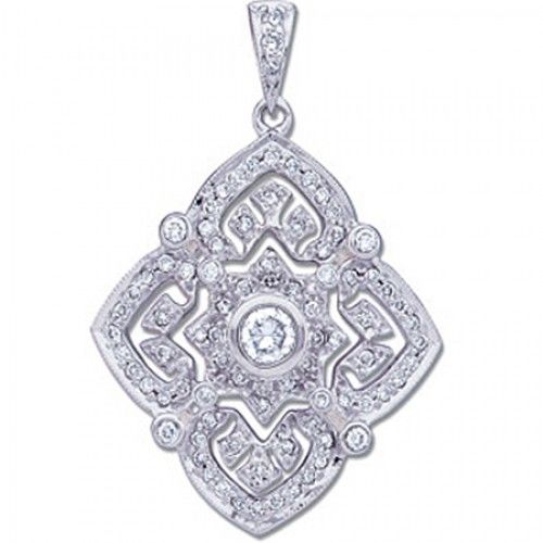 Diamond Pendant - 1/2 Cttw 14k White Gold