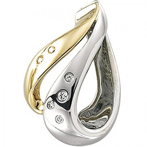 Diamond Chain Slide - .08 Cttw 14k Two Tone Gold New