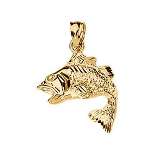 Bass Pendant - 14.25 X 17.50 Mm - 14k Yellow Gold