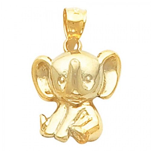 Elephant Pendant - 15.00 Mm - 14k Yellow Gold