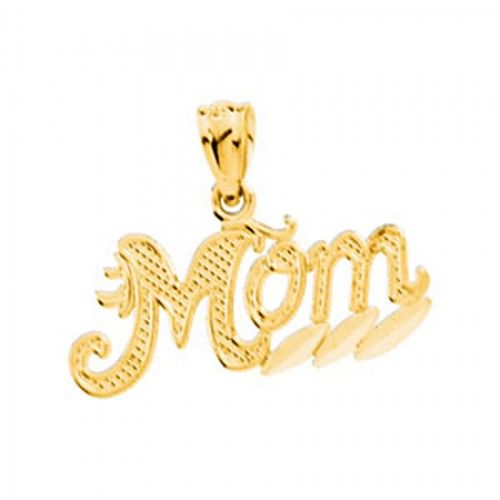 Mom Pendant - 09.25 X 20.50 Mm - 14k Yellow Gold