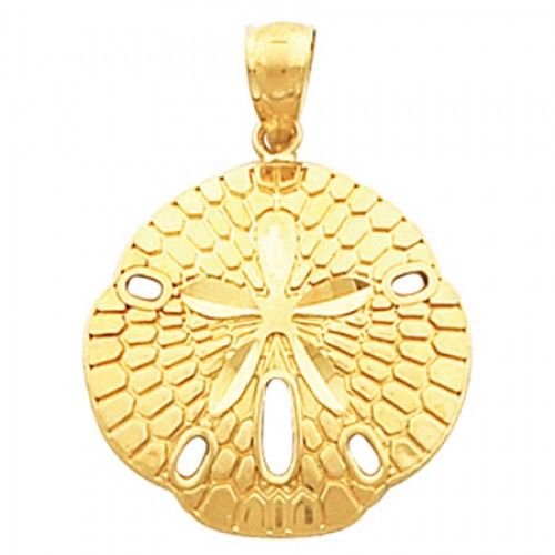 Sand Dollar Pendant - 22.50 X 20.50 Mm 14k Yellow Gold