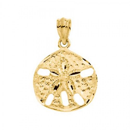Sand Dollar Pendant - 17.25 X 14.75 Mm 14k Yellow Gold