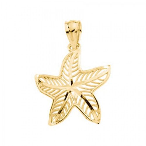 Star Fish Pendant - 16.50 X 14.75 Mm - 14k Yellow Gold