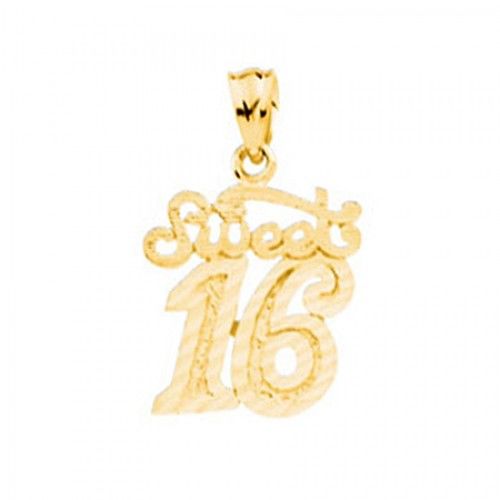 Sweet Sixteen Pendant - 16.50 X 12.75 Mm - 14k Yellow Gold