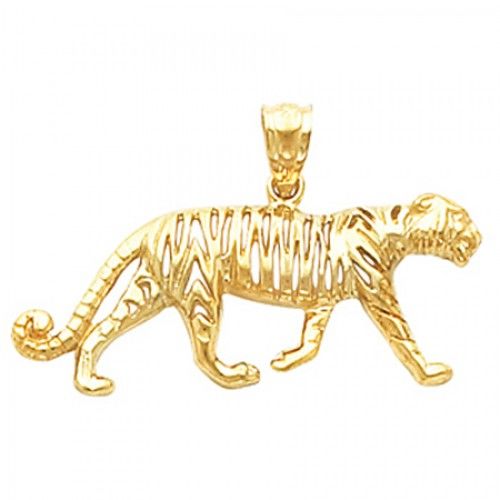 Tiger Pendant - 15.75 X 35.25 Mm - 14k Yellow Gold