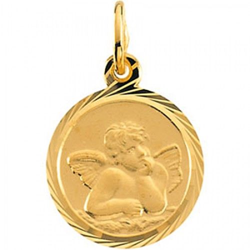 New 14k Yellow Gold Angel Pendant Medal - 08.00 Mm