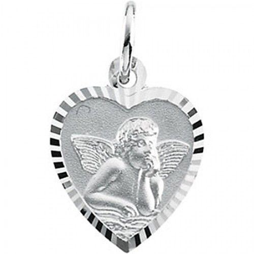 14k Gold Angel Heart Pendant Medal - 11.50 X 10.75mm