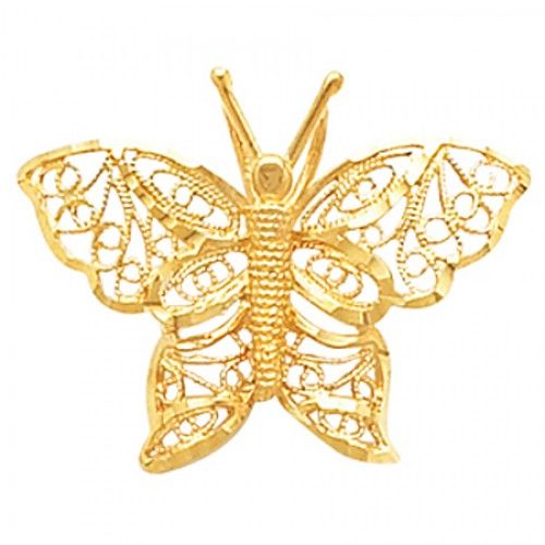 Butterfly Chain Slide - 23.25 Mm - 14k Yellow Gold