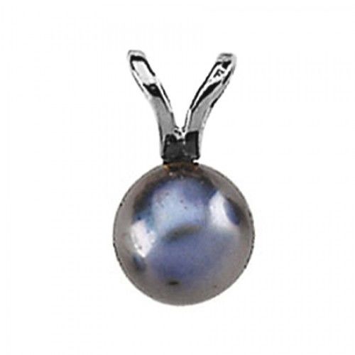 Akoya Cultured Black Pearl Pendant 6 Mm 14k White Gold