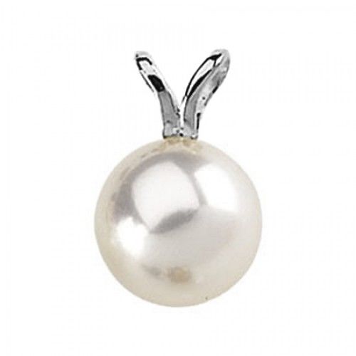 Akoya Cultured Pearl Pendant - 6 Mm 14k White Gold
