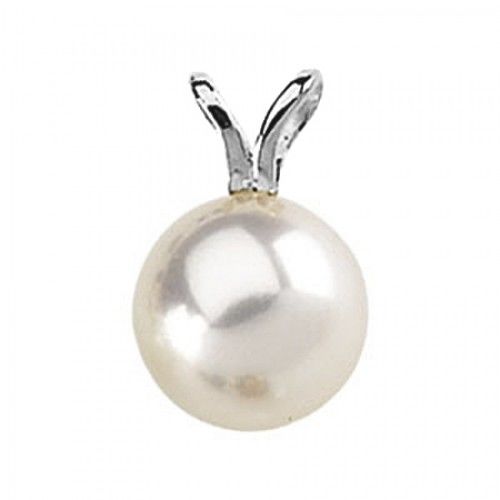 Akoya Cultured Pearl Pendant - 7 Mm 14k White Gold