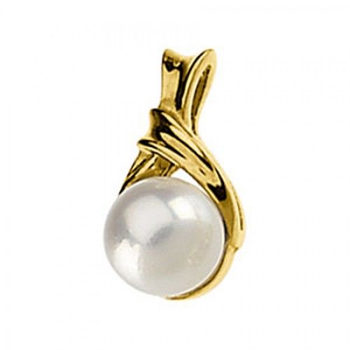Cultured Pearl Pendant - 06 Mm 14k Yellow Gold