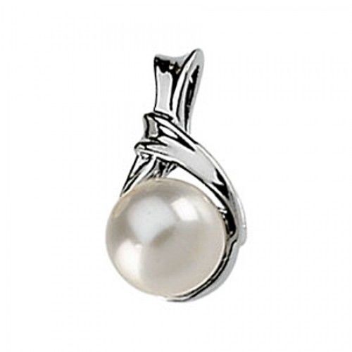 Cultured Pearl Pendant - 06 Mm 14k White Gold