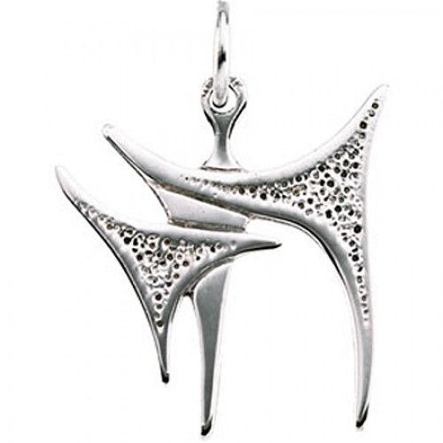 Solitaire Chai Pendant Dangle in 14k Gold - 20mm