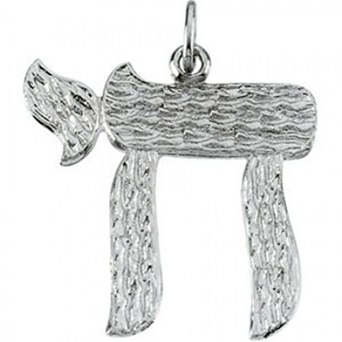 Chai Pendant Sterling Silver - 30mm Jewish Solitaire