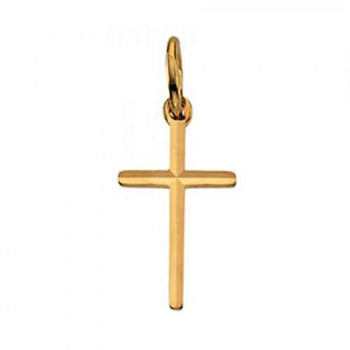 Cross Pendant in 14k Gold - 13mm - Christian Solitaire